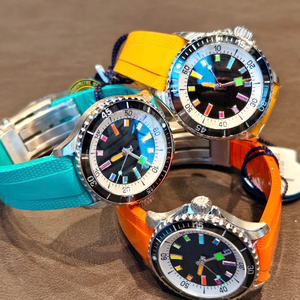 Colorful Diver Style Men Watch – Rainbow Markers, Rotating Bezel, Rubber Strap, <b>Automatic</b> Sports Timepiece - Product Image 2