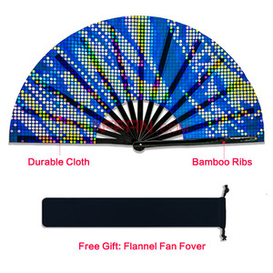 Grand éventail réfléchissant en bambou pliant de 33CM, en Stock, pour les fêtes et Festivals de <span class=keywords><strong>musique</strong></span> EDM, 2022 - Product Image 3