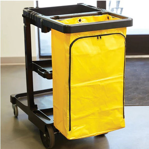 Carrito de limpieza de <span class=keywords><strong>conserje</strong></span> personalizado, bolsa de vinilo, bolsa de carrito de limpieza, bolsa recubierta de PVC de repuesto con cremallera para limpieza comercial - Product Image 4