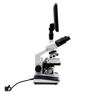 Microscope biologique composé avec écran LCD de 10,1 pouces, oculaire WF10X, objectifs achromatiques 4X-100X, condenseur d'Abbe - Product Image 5