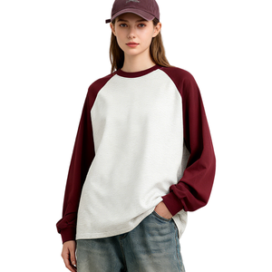 TKAN420, Camiseta extragrande de algodón personalizada de manga larga para mujer, camisetas holgadas transpirables, ropa elástica ajustada para Unisex - Product Image 3