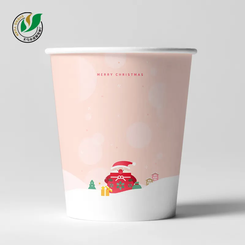 Christmas collection 8-ounce paper cups, biodegradable paper cups for coffee 8oz small paper soup cups disposable