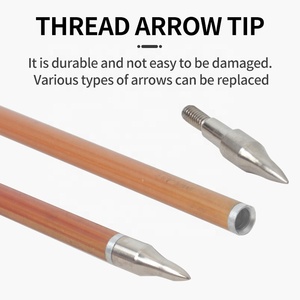 Flèches en carbone, <span class=keywords><strong>bois</strong></span> et bambou avec plumes de dinde pour <span class=keywords><strong>arc</strong></span> classique traditionnel et chasse, 400/500/600 Spines, pointes amovibles, équipement - Product Image 2