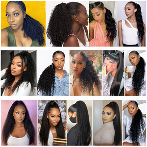 Envolver alrededor de cola de caballo Tejido de cabello humano Cola de caballo Cabello Remy Diadema Extensión de cola de caballo Cabello humano virgen - Product Image 6