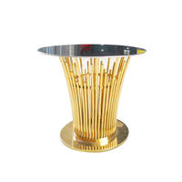 Table à manger moderne de luxe en acier inoxydable, table ronde, mobilier de décoration minimaliste, table en verre pour mariage, table à manger domestique