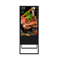 Kiosque à écran tactile vertical ultra-fin sur pied, affichage numérique LCD pour la publicité d'eau en intérieur, centres commerciaux