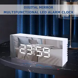 Sıcak satış LED ayna masa saati dijital masa masa projeksiyon saatleri dijital alarmlı saat saat sıcaklık ile ev için