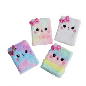 Soododo Cute Cartoon <b>Cat</b> <b>Plush</b> Notebook 5-inch Fabric Cover Travel Journal Printed Students Sewing Handbooks Birthday Gifts - Product Image 4