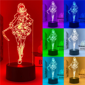 Lampe LED Anime L'Attaque des Titans Capitaine Levi Ackerman Figurine 3D Illusion Multicolore Acrylique Veilleuse - Product Image 2