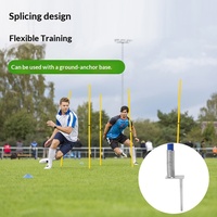 Poteaux de slalom portables pour l'entraînement au football et au basketball, en PVC et acier, avec drapeaux d'angle et piquets de sol amovibles pour l'extérieur