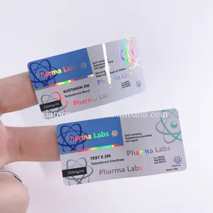 Cetak Kustom Farma Labs Tes Hologram E Cypionate Steroid 10Ml Botol Pil Label Vial dan Label untuk Vial