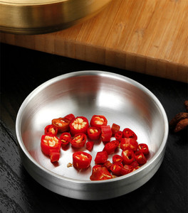 Plato pequeño de acero inoxidable 304, plato de inmersión <span class=keywords><strong>coreano</strong></span> de Kimchi dorado, para barbacoa y <span class=keywords><strong>restaurante</strong></span> - Product Image 3