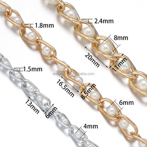 Cadena de Perlas y Aluminio de 5 Yardas/rollo para Decoración de Bolsos, Zapatos y Ropa, Cadena Soldada de Alta Resistencia a la Tracción - Product Image 6