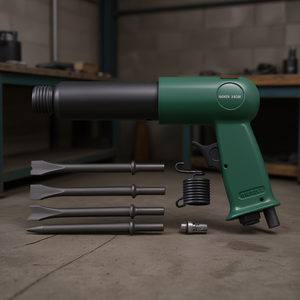 Kit de marteau pneumatique à long canon, mandrin fileté de 1/4 pouce, outil de raclage industriel, poignée pistolet, construction en acier - Product Image 2