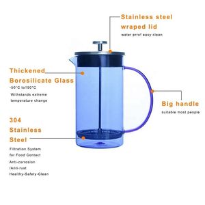 Presse française en verre borosilicate <span class=keywords><strong>vintage</strong></span> de 350ml, piston de cafetière commerciale haute capacité, couleur ambre pour cadeaux commerciaux - Product Image 4