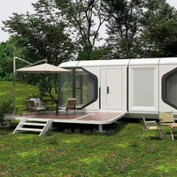 Maison préfabriquée moderne de luxe, capsule spatiale pratique, cabine mobile, séjour touristique, conteneur préfabriqué, hôtel en acier et verre