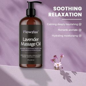 <span class=keywords><strong>Aceite</strong></span> de Masaje Corporal Orgánico de Lavanda, Calmante e Hidratante para el Cuidado Corporal Relajante en Spa, 240 ml - Product Image 2