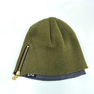 Gorro de Punto con Diseño de Logotipo Personalizado, Estilo Y2K, con Cierre, Doble Capa, Estampado Lateral con Cierre de 1/2, Gorro de Jacquard - Product Image 2