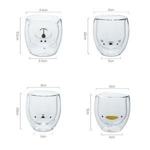 Mug en verre à double paroi créatif, motif ours, chat, chien, tasse en verre isolée, tasse à lait, tasse à café, tasse à jus, cadeau d'anniversaire, cadeau de Noël - Product Image 6