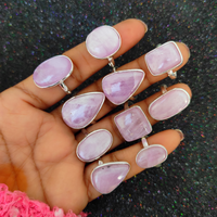 Kunzite Anneaux Lot En Gros Lunette Anneaux En Gros Bijoux 925 Sterling Argent Plaqué En Vrac Anneaux