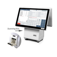 POS-терминал для бизнеса ABS All-in-One, модель 6000, с двумя экранами, Intel J1900, емкостный сенсорный экран, кассовый аппарат