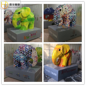 Jiahua Cartoon <b>Elephant</b> Sculpture Fiberglass Outdoor <b>Decoration</b> Handmade Figure - Product Image 3