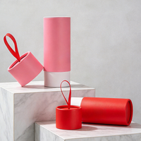 Tube en papier kraft personnalisé avec poignée pour emballage cadeau de cosmétiques, parfums, huiles essentielles, poudres libres, mascara, avec logo personnalisé