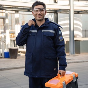 الشتاء كهربائي شبكة طاقة العمل حماية القطن سترة مكافحة ساكنة المضادة للحمض القلوية سميكة مقاومة للبرد العمل - Product Image 2