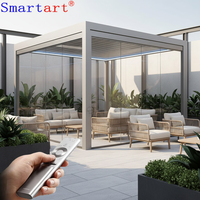 Fenêtre coulissante verticale motorisée en alliage d'aluminium Smartart, style guillotine, pour villa moderne, pergola, isolation thermique, coupe-vent