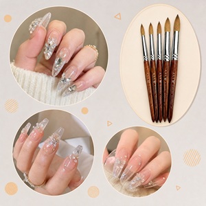 Pincel Profesional para <span class=keywords><strong>Uñas</strong></span> Acrílicas, de Madera Roja Auténtica, Premium, 100% Kolinsky, para Manicura, con Logotipo Personalizado - Product Image 5