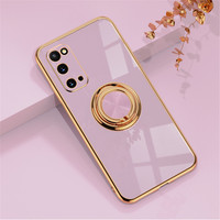 Étui de Téléphone de luxe Pour Samsung Galaxy S21 S20 Note 20 Ultra Plus FE 9 10 5G Note9 A52 A72 4G 52 Bague En Silicone Souple Couverture de Support