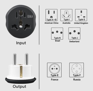 Adaptateur de Voyage Standard 16A USA US AU UK Britannique vers UE Eu Euro Europe Français Allemand Coréen Prise Convertisseur avec Soupape de Sécurité - Product Image 5