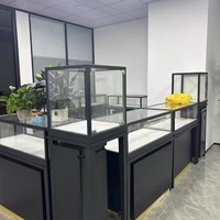 Hochwertige Maßgefertigte Vitrine für Schmuck und Uhren, Museumsvitrine, Schwarzer Moderner Uhren- und Schmuck-Präsentationsschrank