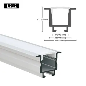 Recessed Bar Lighting T Slot Alu Profil Channel Heat Sink With PC Diffused Cover Aluminium Profile For Led Strip Light