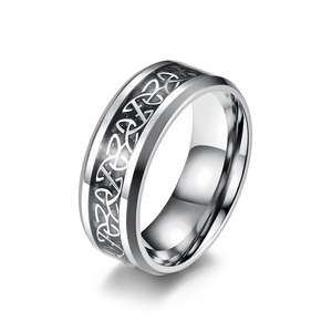 Bague en acier titane avec nœud celtique irlandais 8 mm, bijoux de mode unisexe, cadeau - Product Image 1