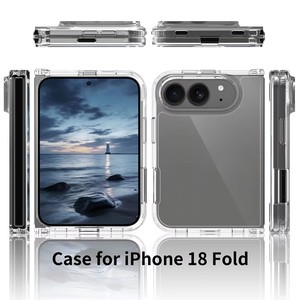 Coques hybrides transparentes anti-jaunissement en TPU et PC pour iPhone 18 Fold, design cristallin, protection anti-traces de doigts - Product Image 1