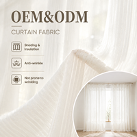 Tissu de rideau ColorTex OEM ODM 100% polyester, tissage uni, teinture uniforme