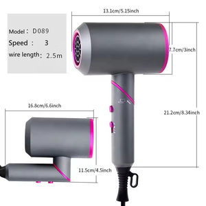 Sèche-cheveux professionnel pliable 2000W pour usage domestique et hôtelier, technologie ionique négative, 3 réglages chaleur/froid, sèche-cheveux portable à main - Product Image 3