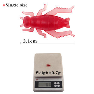 Señuelos de Pesca al aire libre, cebos de seis colores de 2,1 cm/0,7g, simulación colorida, cebo suave de Grillo, 50 Uds. - Product Image 5
