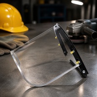Protection faciale de haute qualité en polycarbonate transparent avec support en aluminium compatible avec les casques, protection UV, anti-rayures, usage industriel