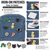Parches bordados termoadhesivos y para coser, bonitos y variados, con diseños de oruga, mono, simio, abeja, avellana, araña, murciélago, gato, telaraña y rayo