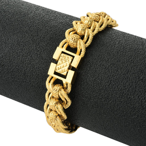 <span class=keywords><strong>Bracelet</strong></span> cubain en or plaqué or 24 carats JXX JSL-147-15N pour hommes, idéal pour les mariages, les fêtes et les cadeaux - Product Image 1