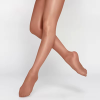 BT00037 - Collants de danse professionnels à pieds, super foncés, couleur toast clair, brillants et chatoyants