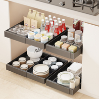 Organisateur de placard coulissant extensible en acier au carbone, support réglable sous l'évier pour l'espace de rangement du comptoir de cuisine