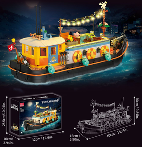 บล็อกตัวต่อแบบจำลองบ้านเรือพร้อมไฟพลาสติกของขวัญสร้างสรรค์สำหรับการประกอบปริศนาสำหรับเด็ก - Product Image 3