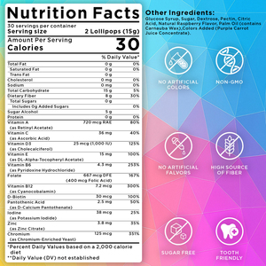 Vitahall Yetişkinler ve Çocuklar İçin Şekersiz Organik Formüllü Bitki Bazlı Günlük Takviye Edici Lolipop Multivitamin, Bağışıklığı Güçlendirir - Product Image 2