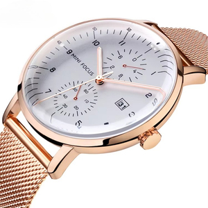 Premium Men's Minimalist Waterproof Quartz Watch Stainless Steel <b>Mesh</b> Strap Calendar <b>Window</b> Luminous Fashion Casual Wristwatch - Product Image 2