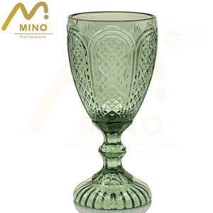 Verre à vin gaufré vintage, verrerie colorée pressée à la machine, design sculpté, gobelet à eau, <span class=keywords><strong>coupe</strong></span> à <span class=keywords><strong>champagne</strong></span> pour <span class=keywords><strong>mariage</strong></span> et hôtel - Product Image 5