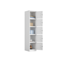 Casier de rangement en acier à 5 niveaux, armoire métallique verrouillable à 5 portes, casier personnel vertical mince pour le personnel de bureau et d'usine