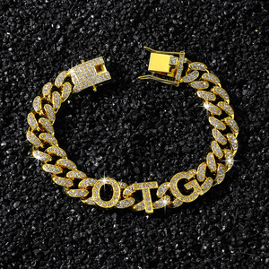 Nueva Innovación 2026: Pulsera de Cadena de Aleación Sencilla Personalizable Estilo Hiphop para Hombre, Pulseras con Letras, Joyería de Moda al por Mayor - Product Image 3